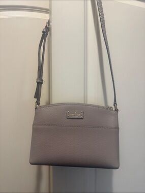kate spade Pebbled Leather Crossbody Bag in Taupe Gray